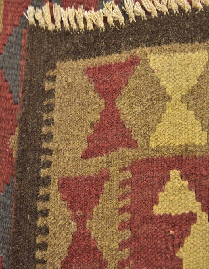 Detail image of  3' 4 x 6' 5  Hand Woven Kilim Maymana Wool Runner Rug