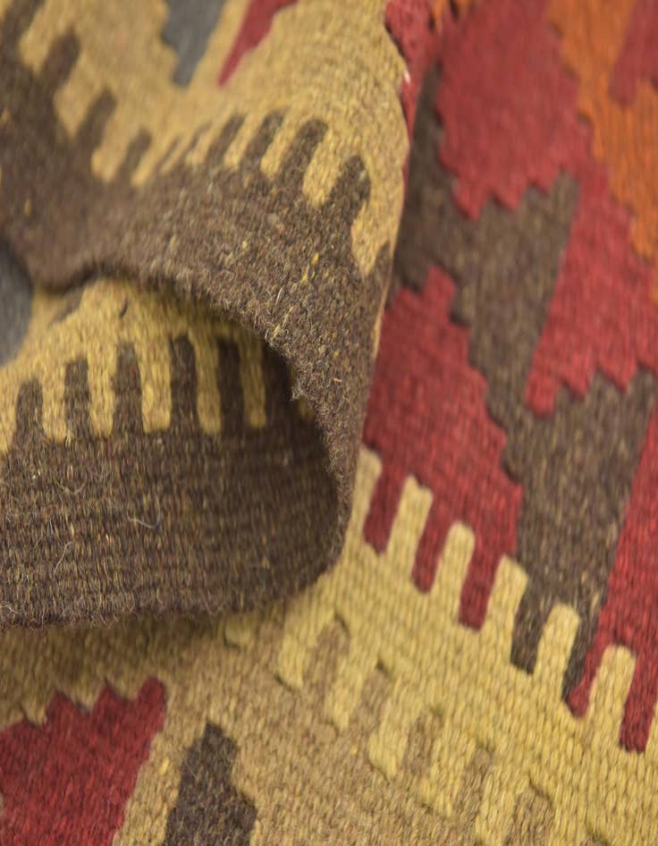 Detail image of  3' 5 x 6' 6  Hand Woven Kilim Maymana Wool Runner Rug