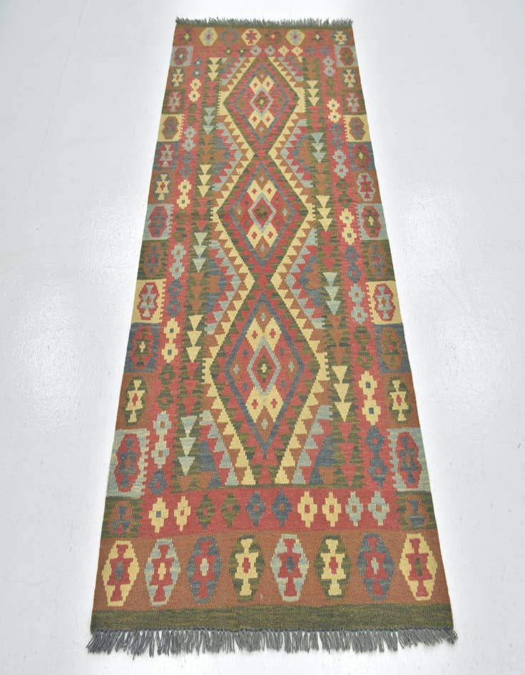 Detail image of  3' 4 x 6' 4  Hand Woven Kilim Maymana Wool Runner Rug