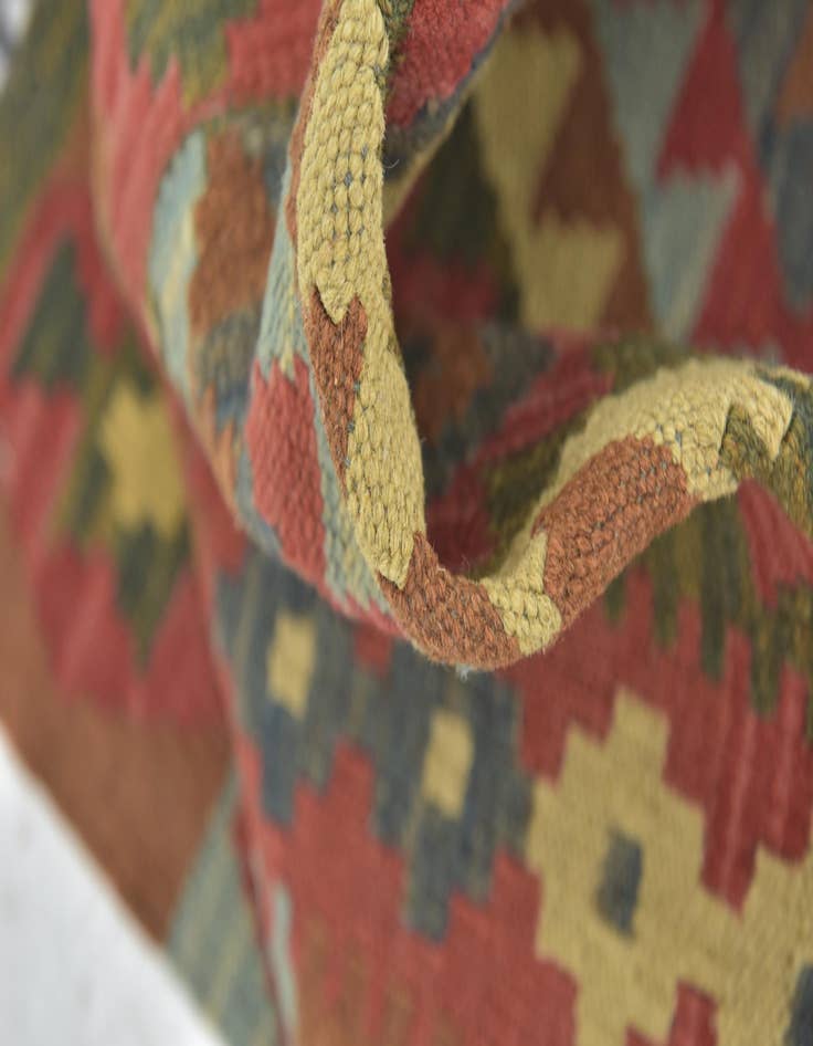 Detail image of  3' 4 x 6' 4  Hand Woven Kilim Maymana Wool Runner Rug