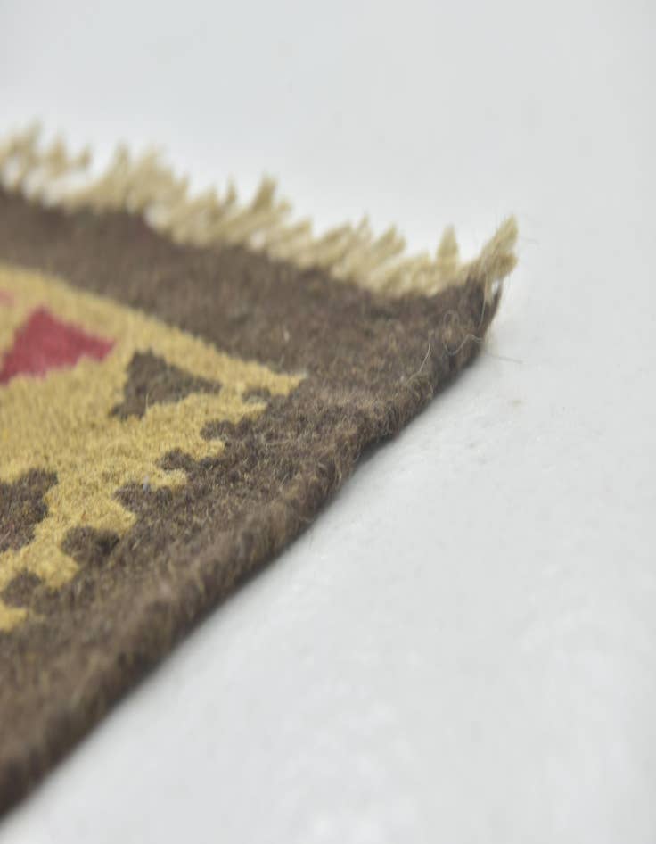 Detail image of  3' 3 x 6' 6  Hand Woven Kilim Maymana Wool Runner Rug