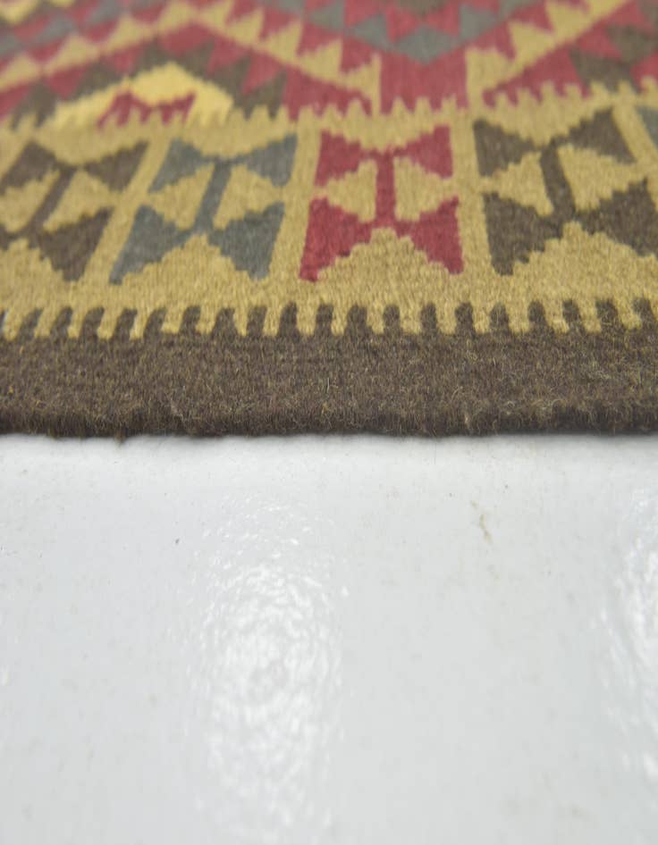 Detail image of  3' 3 x 6' 6  Hand Woven Kilim Maymana Wool Runner Rug