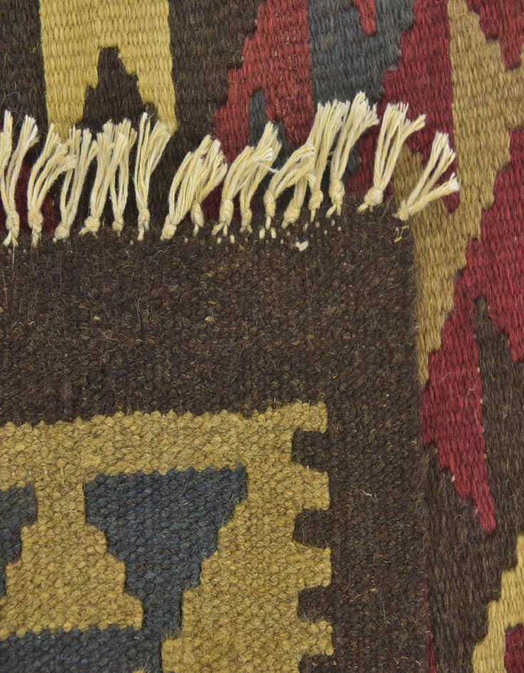 Detail image of  3' 3 x 6' 6  Hand Woven Kilim Maymana Wool Runner Rug