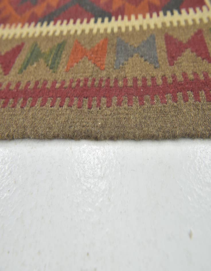 Detail image of  3' 5 x 6' 9  Hand Woven Kilim Maymana Wool Runner Rug