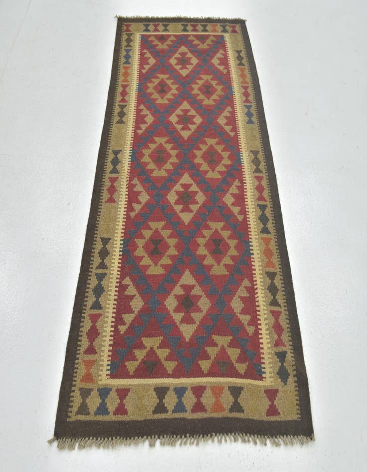 Detail image of  3' 3 x 6' 8  Hand Woven Kilim Maymana Wool Runner Rug