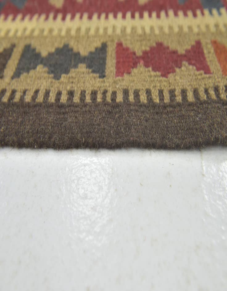 Detail image of  3' 3 x 6' 8  Hand Woven Kilim Maymana Wool Runner Rug