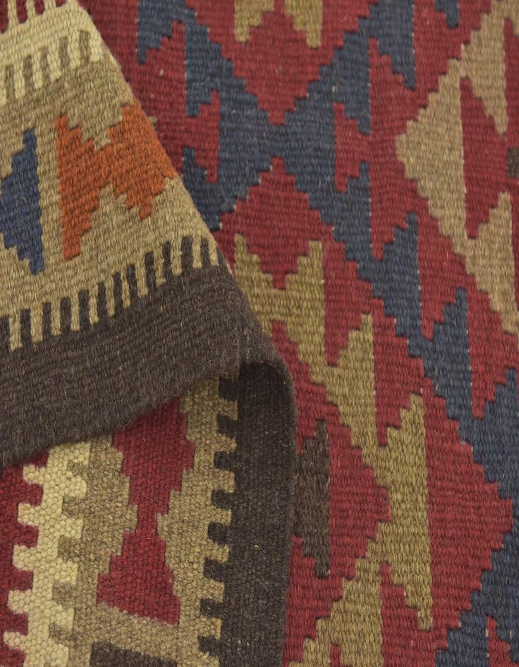 Detail image of  3' 3 x 6' 8  Hand Woven Kilim Maymana Wool Runner Rug