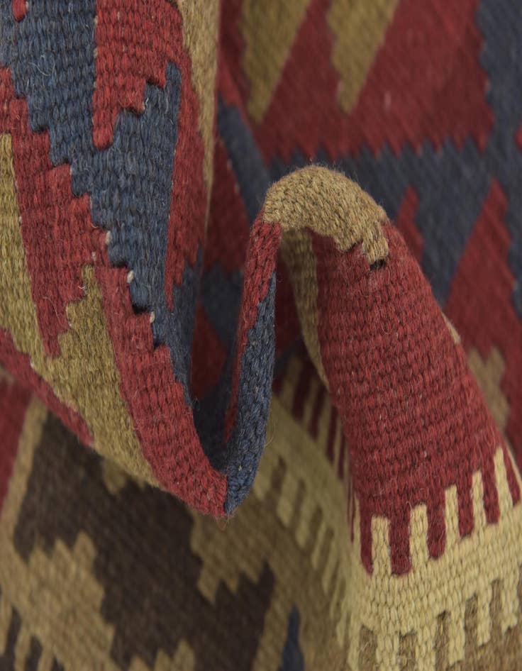 Detail image of  3' 3 x 6' 8  Hand Woven Kilim Maymana Wool Runner Rug