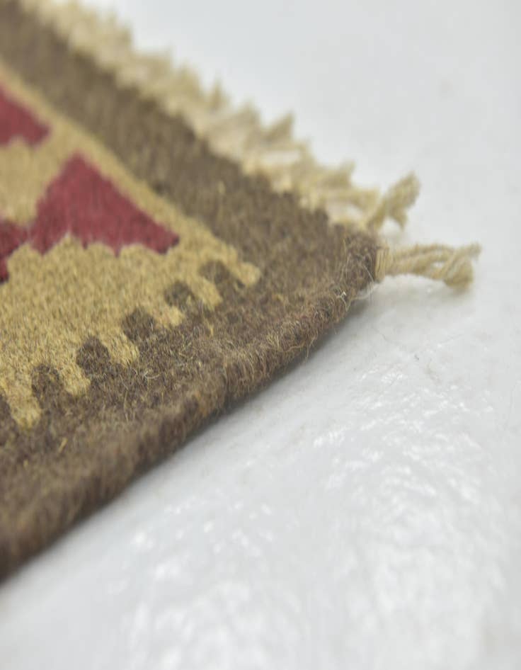 Detail image of  3' 5 x 6' 8  Hand Woven Kilim Maymana Wool Runner Rug