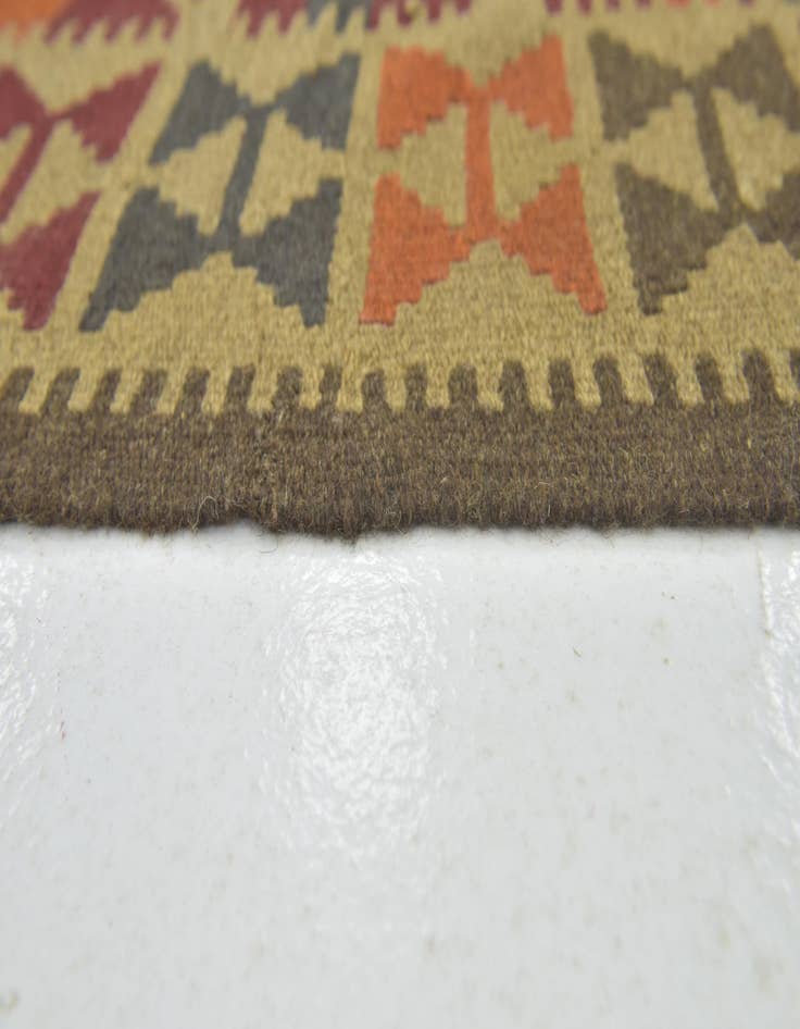 Detail image of  3' 5 x 6' 8  Hand Woven Kilim Maymana Wool Runner Rug