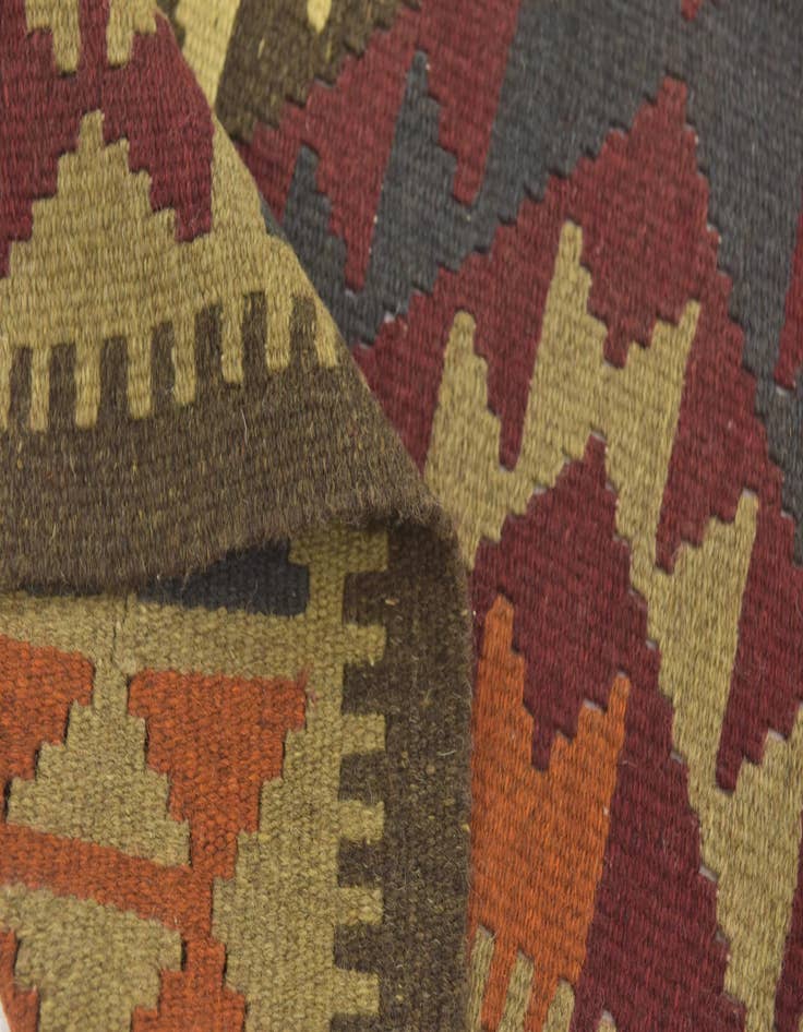 Detail image of  3' 5 x 6' 8  Hand Woven Kilim Maymana Wool Runner Rug