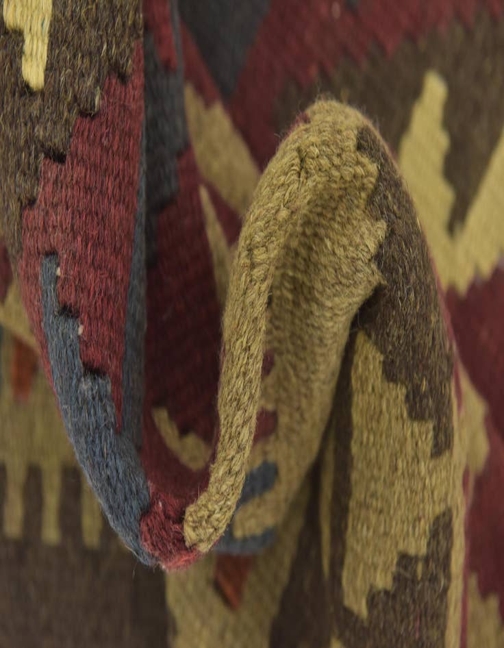 Detail image of  3' 5 x 6' 8  Hand Woven Kilim Maymana Wool Runner Rug