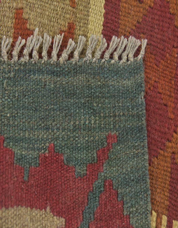 Detail image of  3' 3 x 6' 9  Hand Woven Kilim Maymana Wool Runner Rug