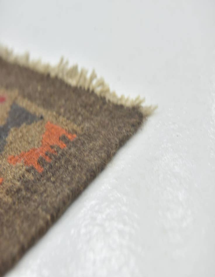 Detail image of  3' 3 x 6' 5  Hand Woven Kilim Maymana Wool Runner Rug