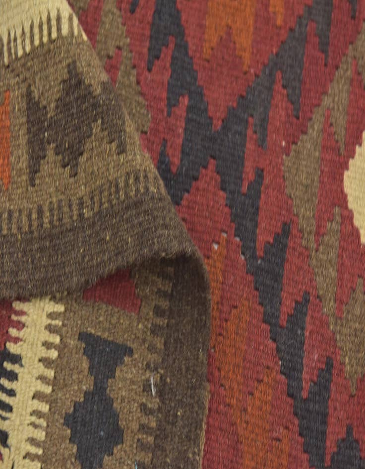 Detail image of  3' 3 x 6' 5  Hand Woven Kilim Maymana Wool Runner Rug