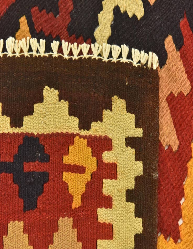 Detail image of  3' 7 x 6' 8  Hand Woven Kilim Maymana Wool Runner Rug