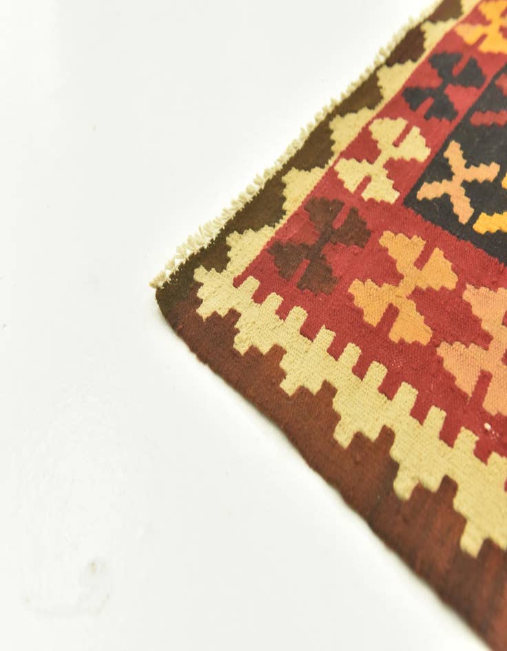 Detail image of  3' 7 x 6' 8  Hand Woven Kilim Maymana Wool Runner Rug