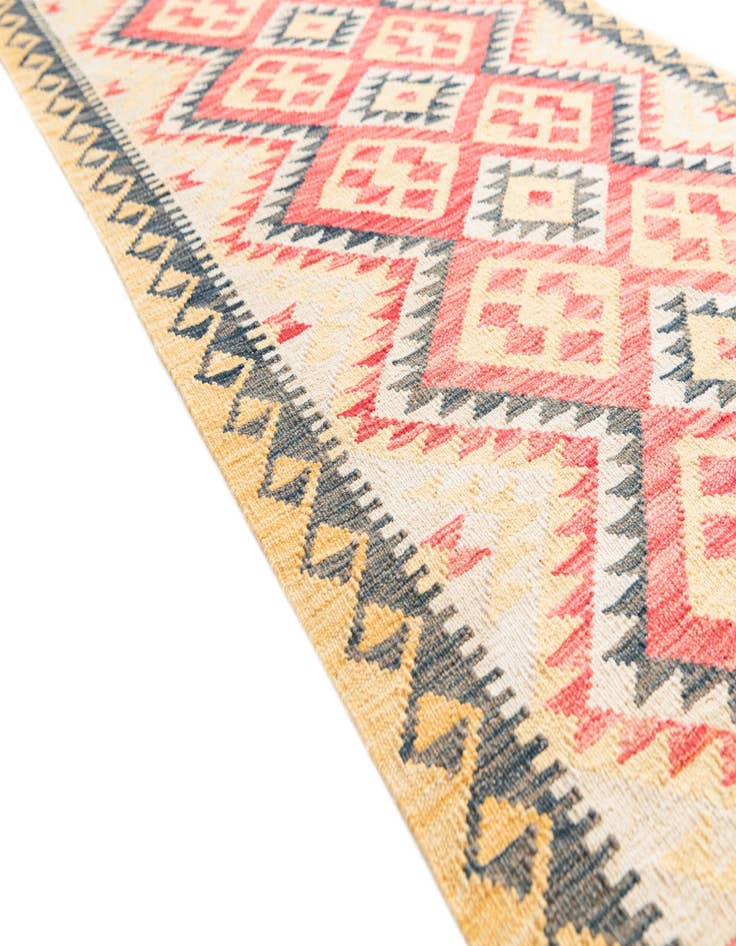 Detail image of  3' 4 x 6' 7  Hand Woven Kilim Maymana Wool Runner Rug