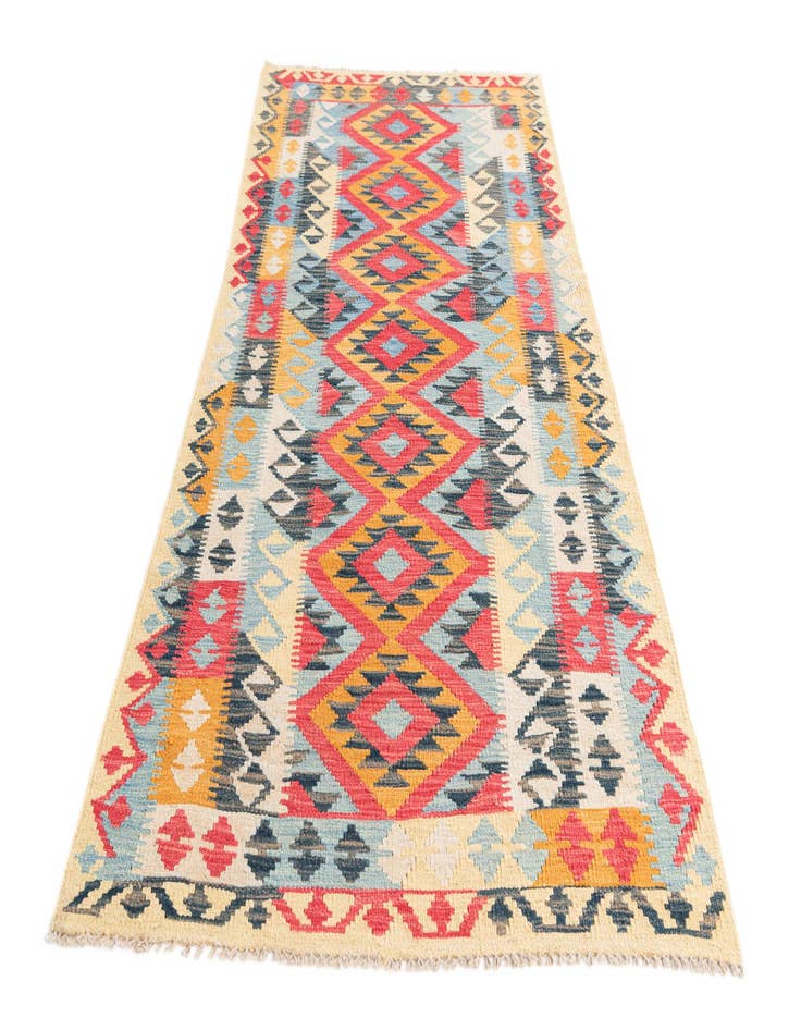 Detail image of  3' 3 x 6' 6  Hand Woven Kilim Maymana Wool Runner Rug