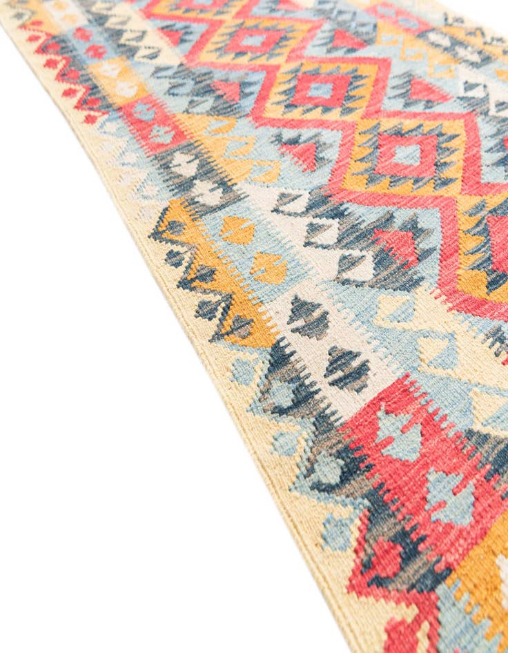 Detail image of  3' 3 x 6' 6  Hand Woven Kilim Maymana Wool Runner Rug