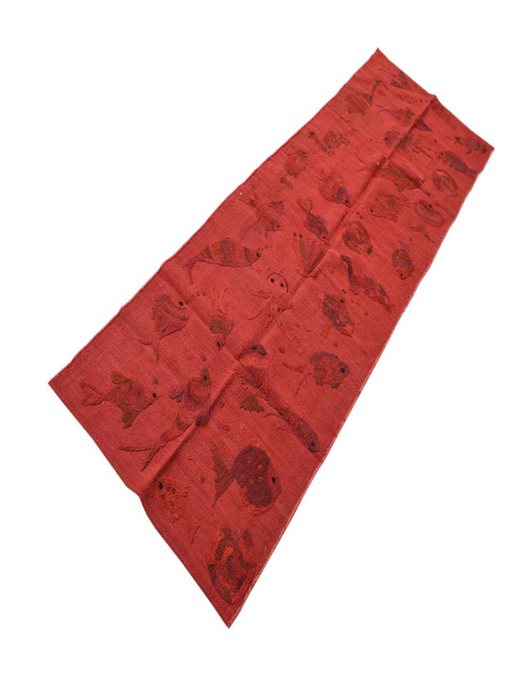 Detail image of  2' 4 x 7' 8  Hand Woven Kilim Suzani Wool Runner Rug