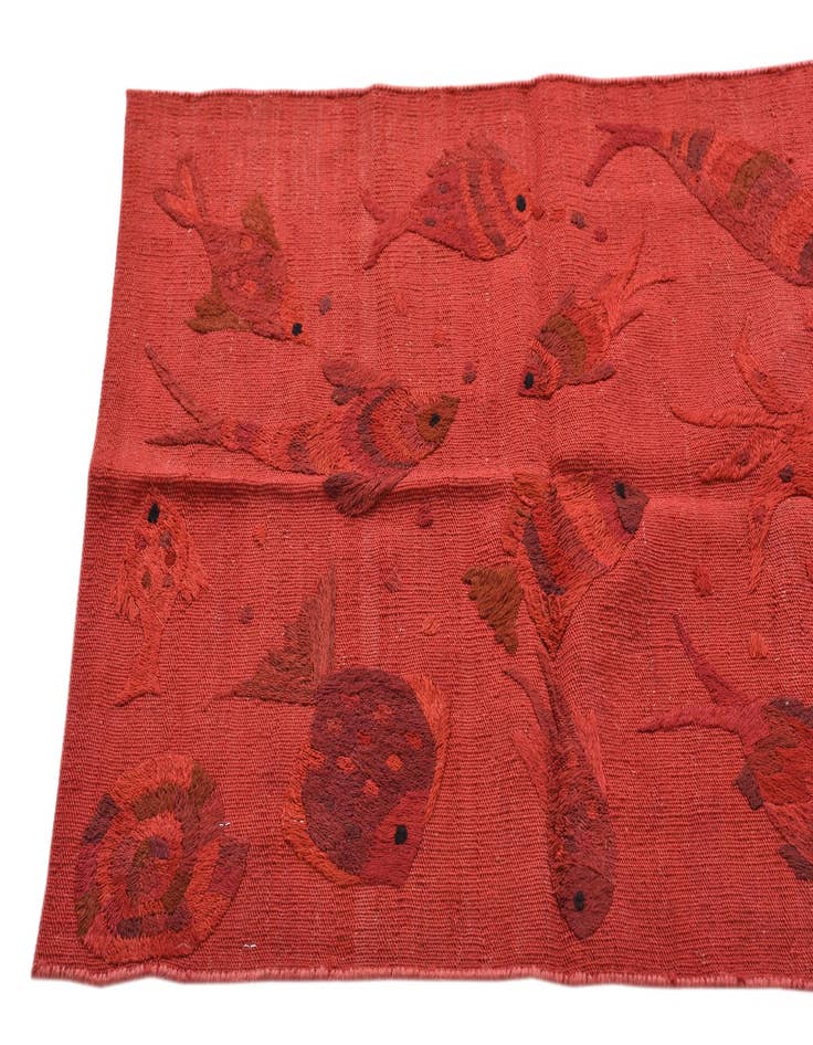 Detail image of  2' 4 x 7' 8  Hand Woven Kilim Suzani Wool Runner Rug