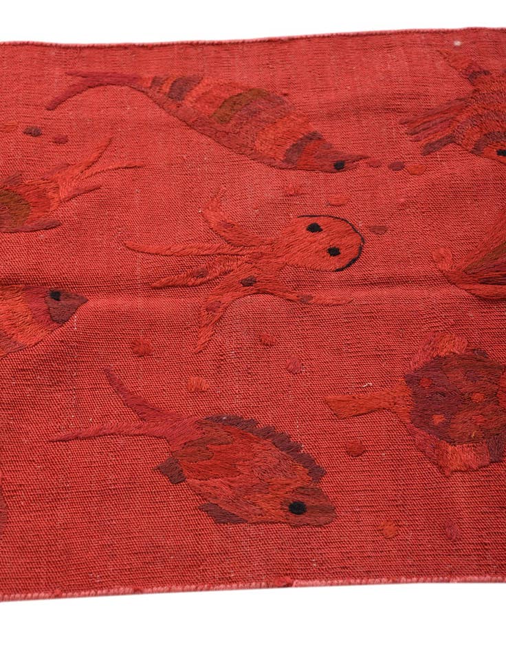 Detail image of  2' 4 x 7' 8  Hand Woven Kilim Suzani Wool Runner Rug