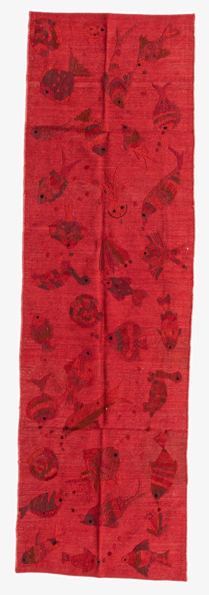  2' 4 x 7' 8  Hand Woven Kilim Suzani Wool Runner Rug