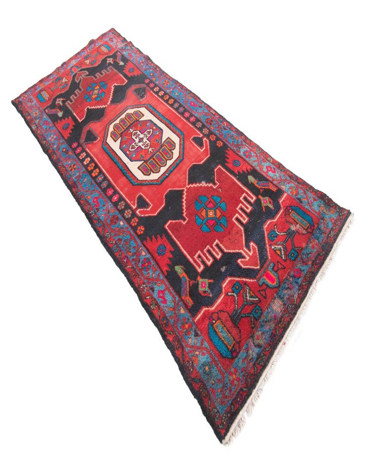 Detail image of 4' x 9' 6 Hand Knotted Koliaei Persian Wool Runner Rug