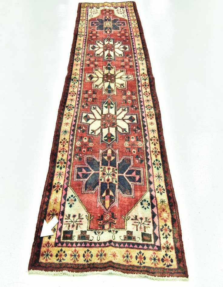 Detail image of 3' 3 x 10' Hand Knotted Koliaei Persian Wool Runner Rug