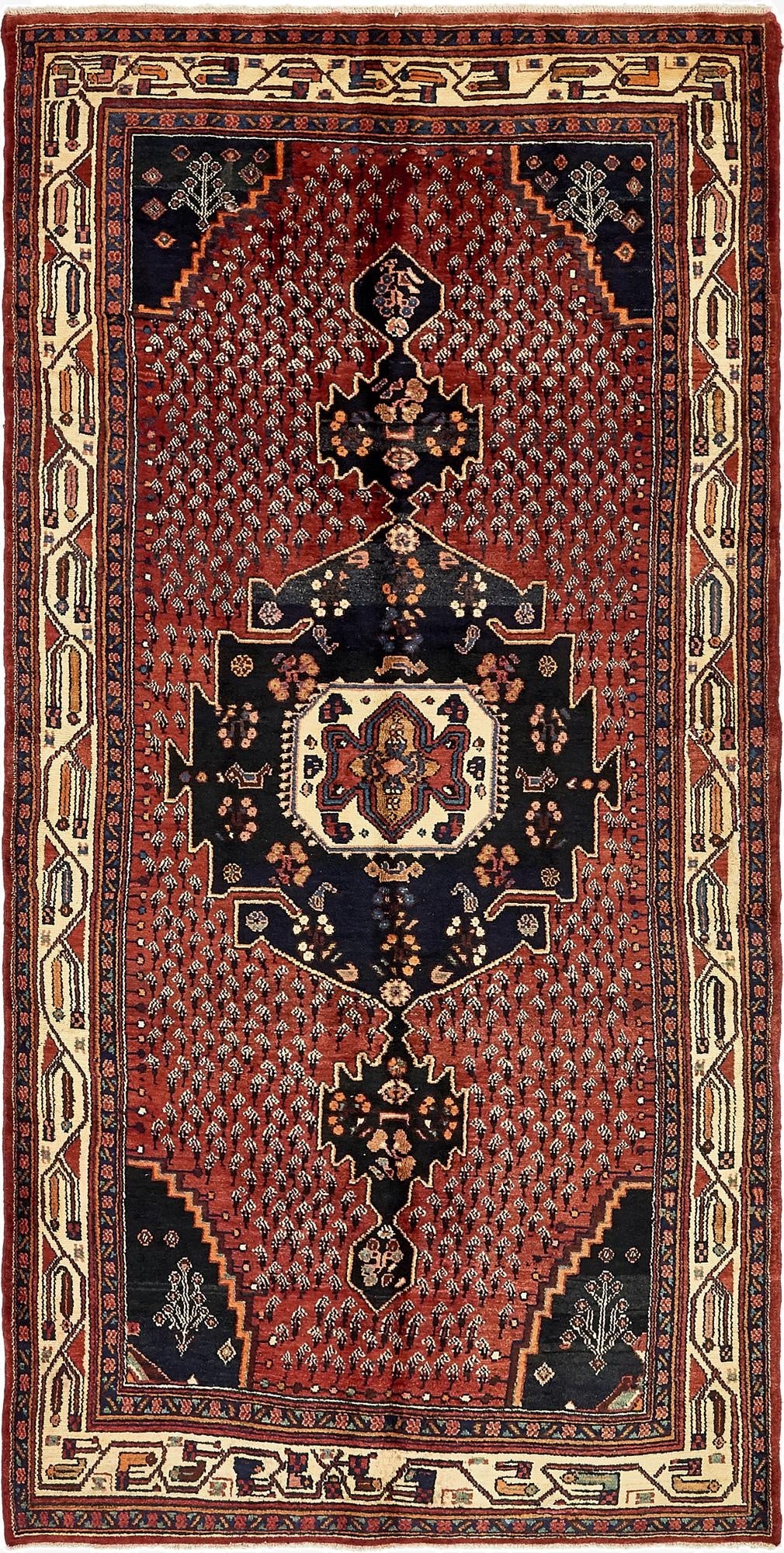  5' x 10' 7  Hand Knotted Koliaei Persian Wool Runner Rug