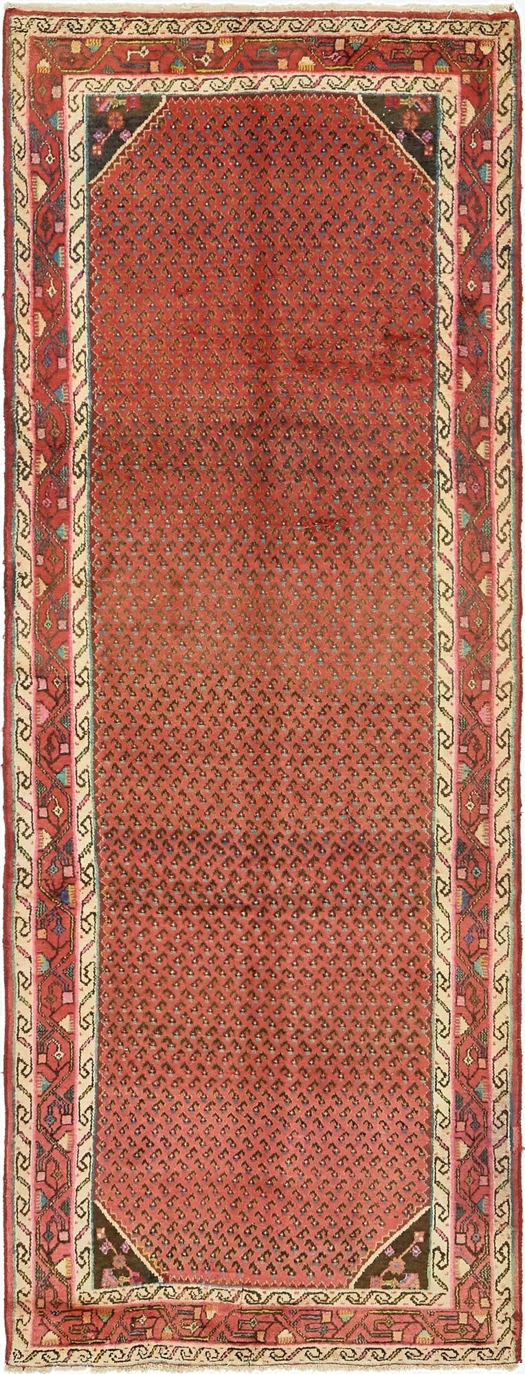  3' 7 x 9' 10  Hand Knotted Koliaei Persian Wool Runner Rug