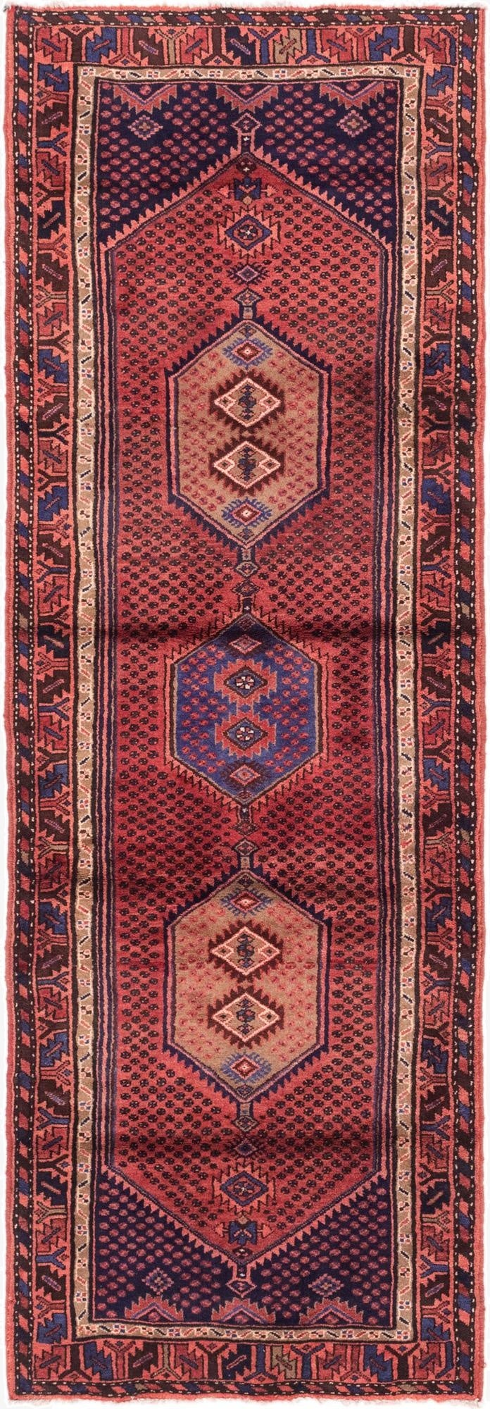  3' 5 x 10'  Hand Knotted Koliaei Persian Wool Runner Rug