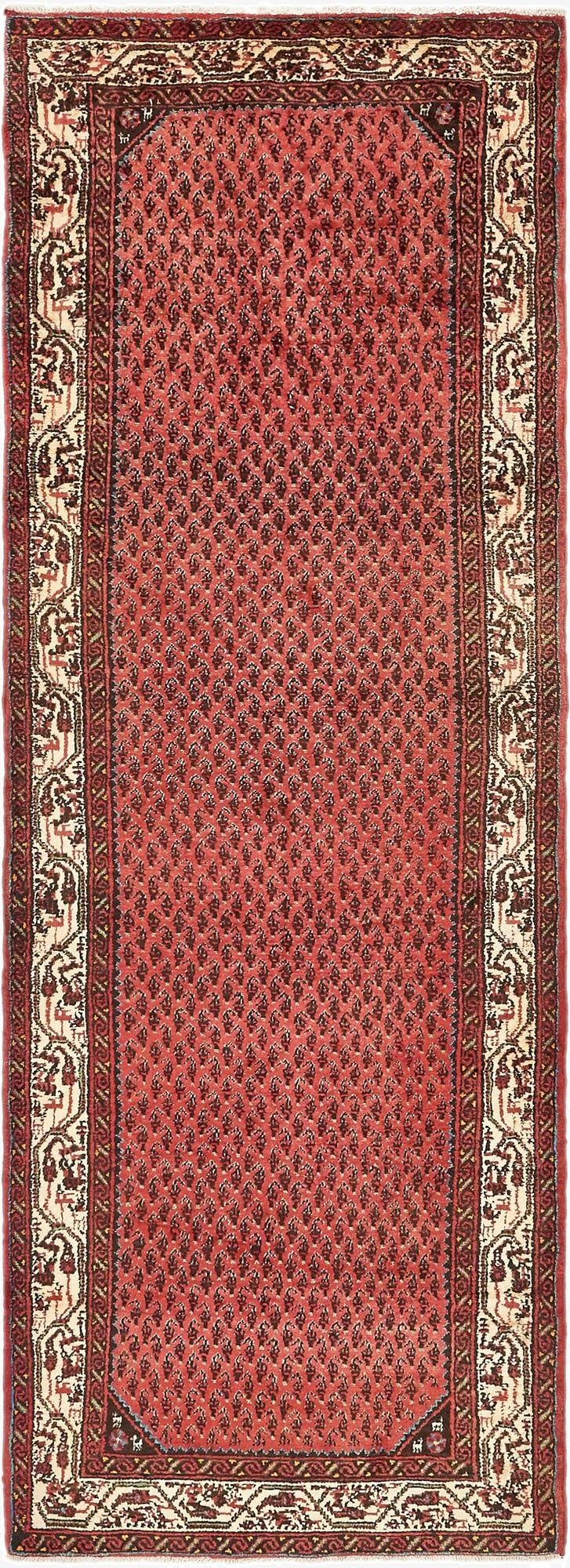  3' 6 x 10' 2  Hand Knotted Koliaei Persian Wool Runner Rug