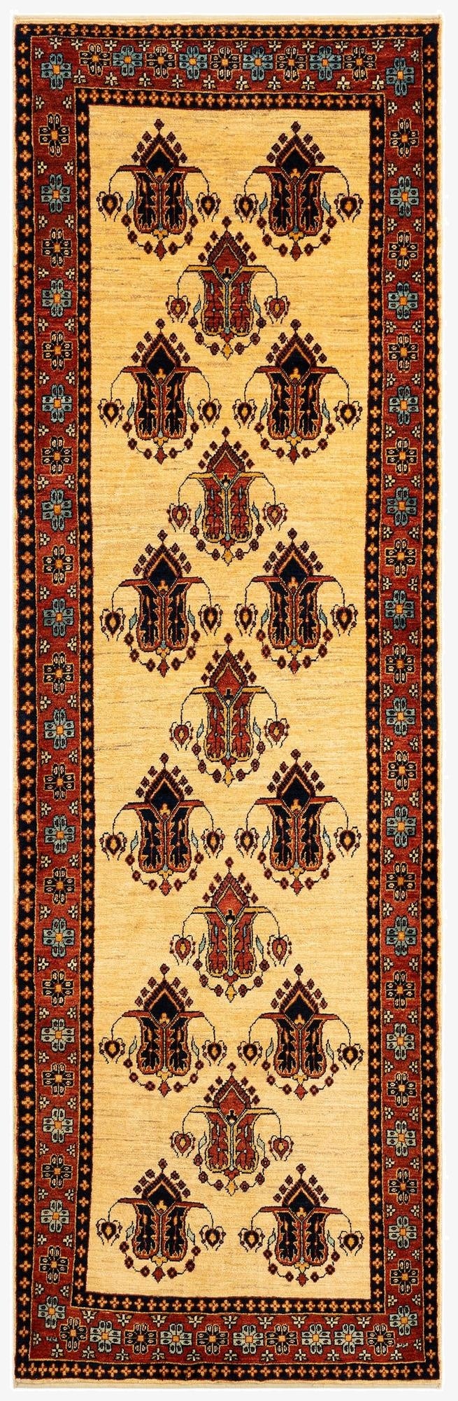  3' x 9' 7 Luribaft Wool Runner Rug
