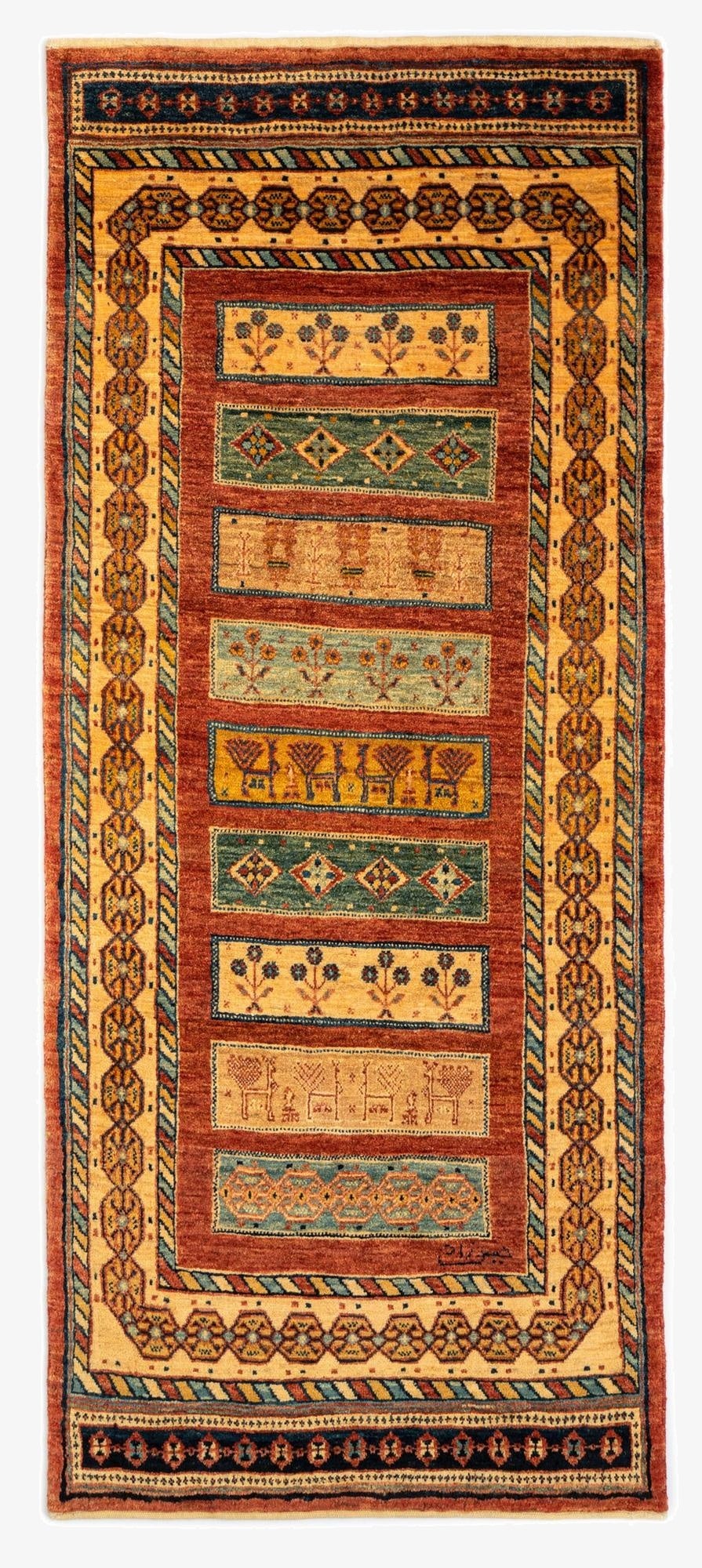  2' 9 x 6' 5 Luribaft Wool Runner Rug