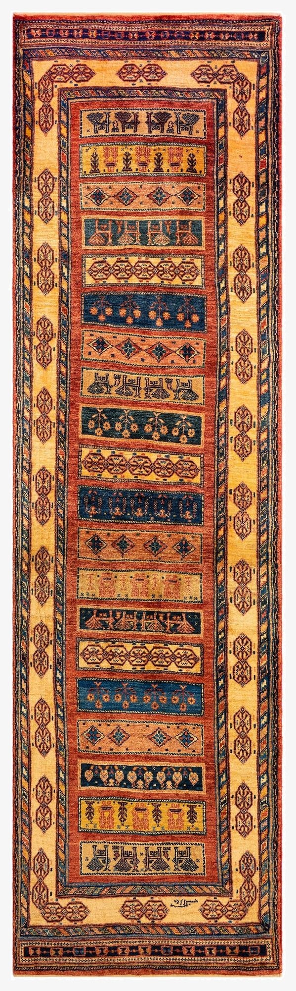  2' 9 x 9' 9 Luribaft Wool Runner Rug