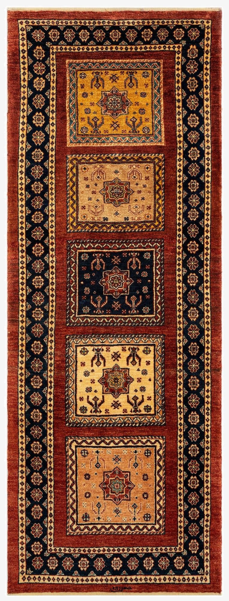  2' 8 x 7' 2 Luribaft Wool Runner Rug