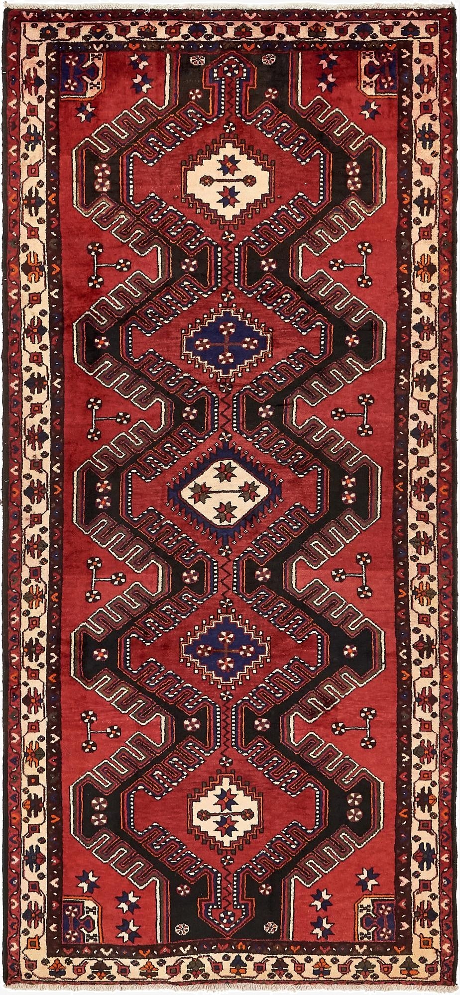  4' 8 x 10' 2  Hand Knotted Malayer Persian Wool Runner Rug