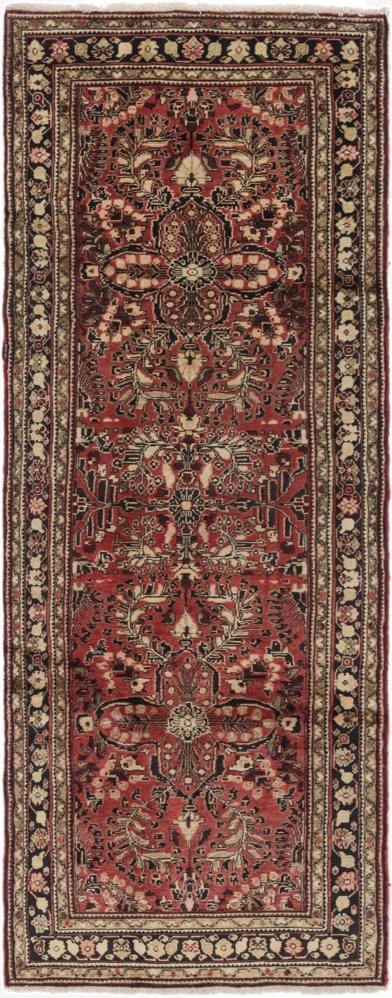  3' 5 x 10'  Hand Knotted Mehraban Persian Wool Runner Rug