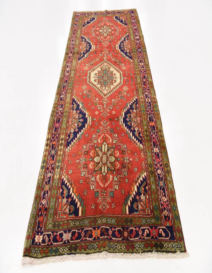 Detail image of  4' 10 x 10' 7  Hand Knotted Meshkin Persian Wool Runner Rug