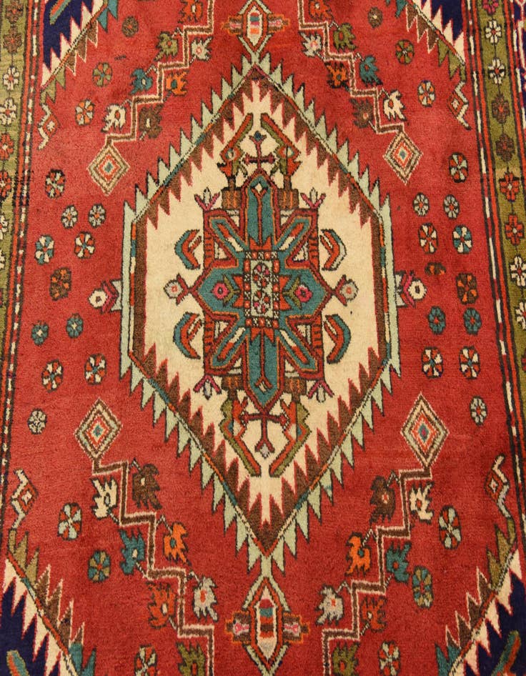 Detail image of  4' 10 x 10' 7  Hand Knotted Meshkin Persian Wool Runner Rug