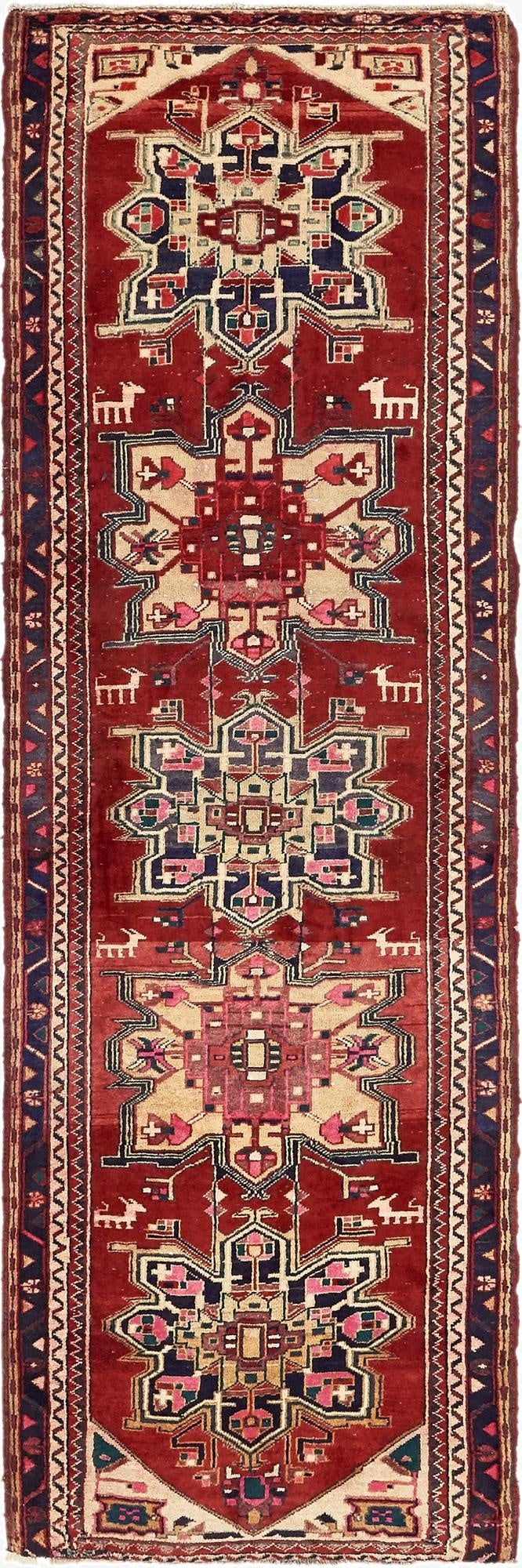  3' 4 x 10' 5  Hand Knotted Meshkin Persian Wool Runner Rug