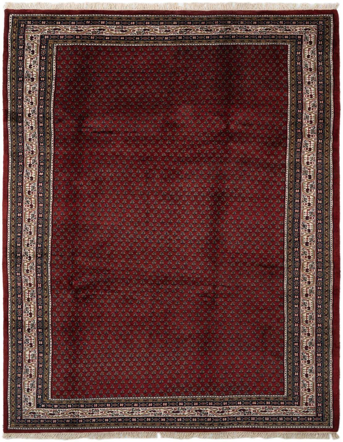 A 12 ft red traditional runner rug with an intricate oriental pattern and decorative border, suitable for a hallway.