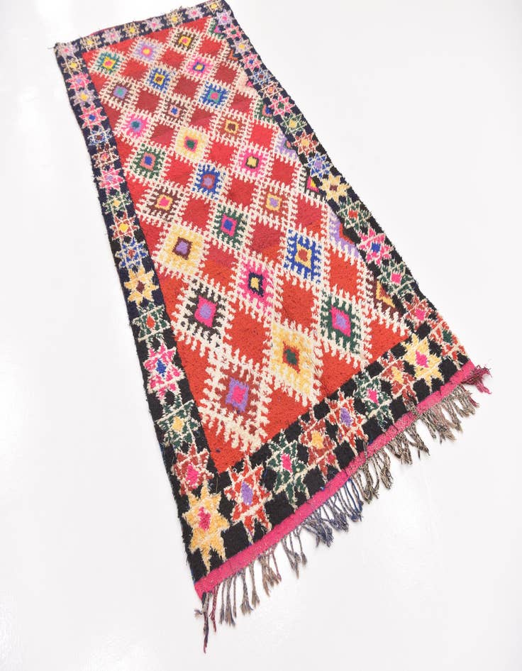 Detail image of  4' 8 x 9' 6  Hand Knotted Moroccan Wool Runner Rug