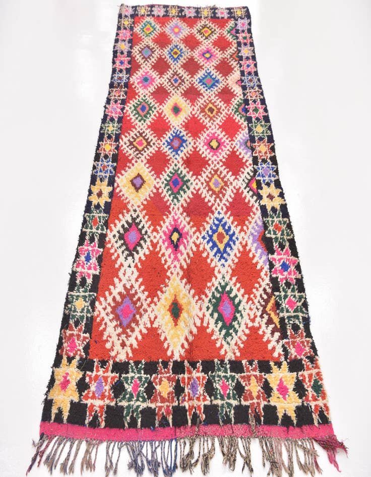 Detail image of  4' 8 x 9' 6  Hand Knotted Moroccan Wool Runner Rug