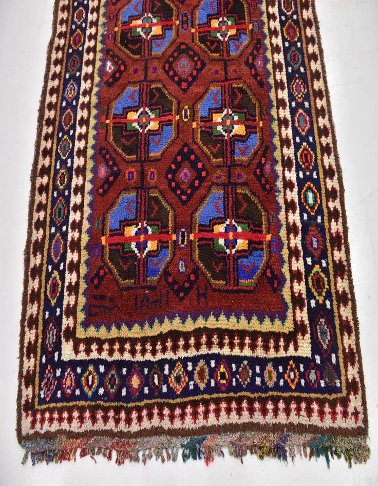Detail image of  5' 4 x 11' 6  Hand Knotted Moroccan Wool Runner Rug