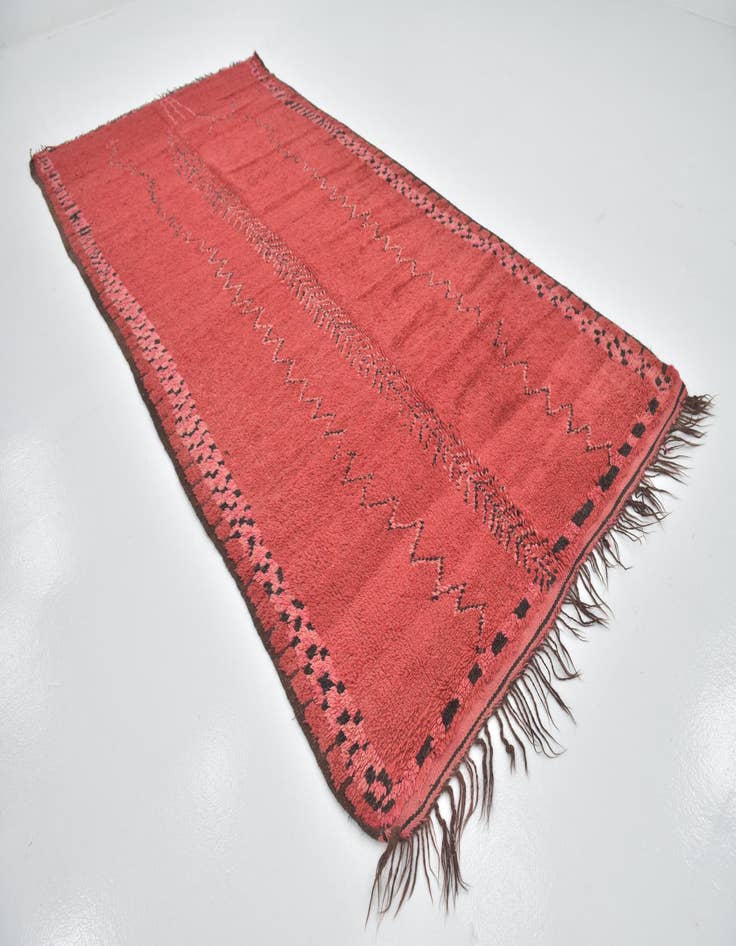 Detail image of  5' 9 x 12' 3  Hand Knotted Moroccan Wool Runner Rug