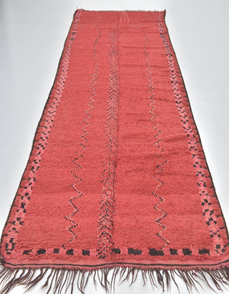 Detail image of  5' 9 x 12' 3  Hand Knotted Moroccan Wool Runner Rug