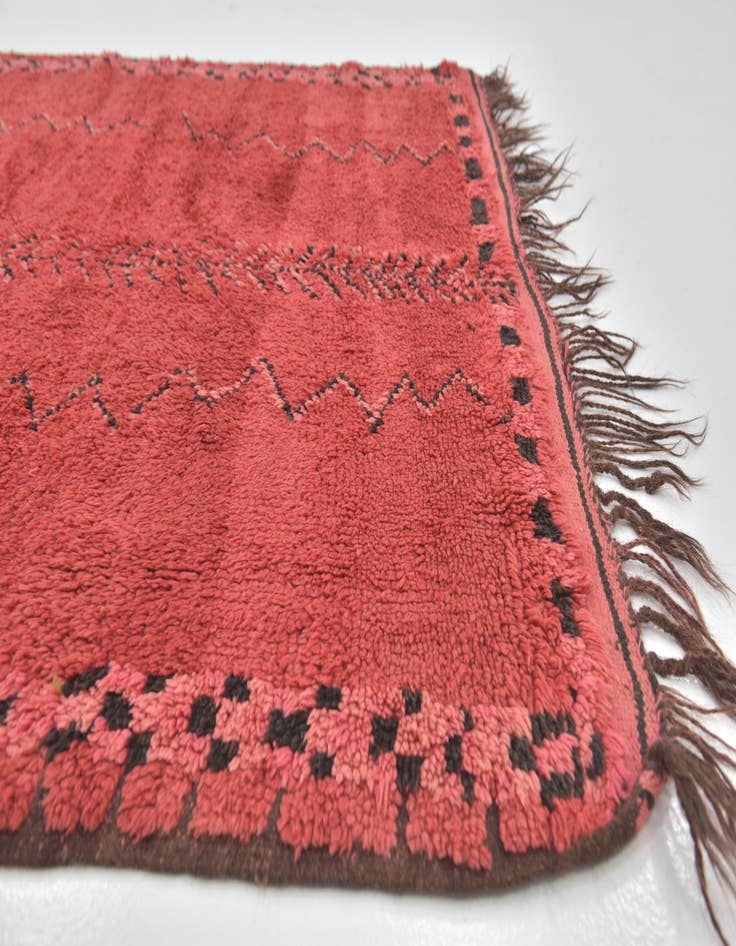 Detail image of  5' 9 x 12' 3  Hand Knotted Moroccan Wool Runner Rug